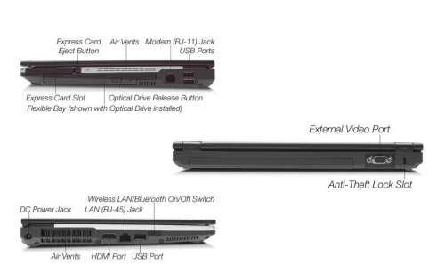 Fujitsu LIFEBOOK S761 (S26391-K321-V100) + Portreplicator вид боковой панели